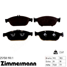 Передние тормозные колодки 251581901 Otto Zimmermann