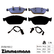 Передние тормозные колодки 251589002 Otto Zimmermann