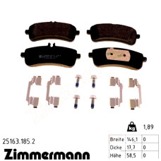 Задние тормозные колодки 251631852 Otto Zimmermann