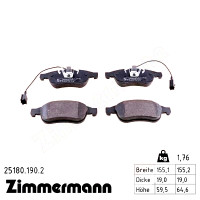 Передние тормозные колодки 251801902 Otto Zimmermann