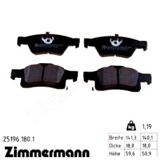 Задние тормозные колодки 251961801 Otto Zimmermann