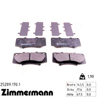 Передние тормозные колодки 252091701 Otto Zimmermann