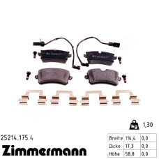 Задние тормозные колодки 252141754 Otto Zimmermann