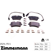 Задние тормозные колодки 252141755 Otto Zimmermann