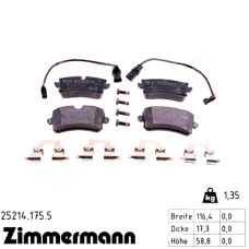 Задние тормозные колодки 252141755 Otto Zimmermann