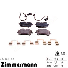 Задние тормозные колодки 252141756 Otto Zimmermann