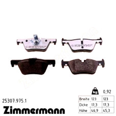 Задние тормозные колодки 253079751 Otto Zimmermann rd:z