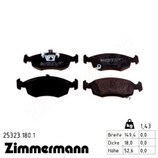 Передние тормозные колодки 253231801 Otto Zimmermann
