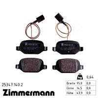 Задние тормозные колодки 253471402 Otto Zimmermann