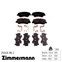 25348.180.2 Zimmermann Передние тормозные колодки на HYUNDAI I20 КУПЕ (GB) с двигателем 1.4 CRDi