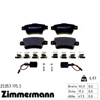 Задние тормозные колодки 253571753 Otto Zimmermann