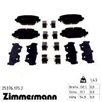 Задние тормозные колодки 253761752 Otto Zimmermann