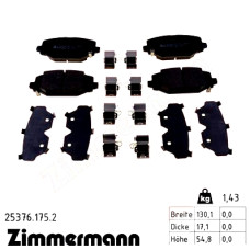 Задние тормозные колодки 253761752 Otto Zimmermann