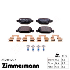 Задние тормозные колодки 254101452 Otto Zimmermann