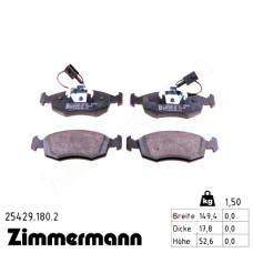 Передние тормозные колодки 254291802 Otto Zimmermann