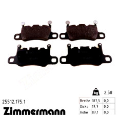 Задние тормозные колодки 255121751 Otto Zimmermann