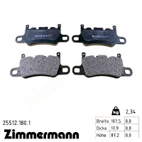 Задние тормозные колодки 255121801 Otto Zimmermann