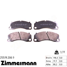 Передние тормозные колодки 255192009 Otto Zimmermann