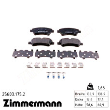 Задние тормозные колодки 256031752 Otto Zimmermann