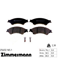 Передние тормозные колодки 256321651 Otto Zimmermann