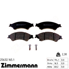 Передние тормозные колодки 256321651 Otto Zimmermann