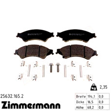 Передние тормозные колодки 256321652 Otto Zimmermann