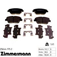 25644.175.2 Zimmermann Передние тормозные колодки на HYUNDAI SONATA VI (YF) с двигателем 2.0 Hybrid