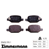 25652.170.1 Zimmermann Задние тормозные колодки на FIAT 500L (351_, 352_) с двигателем 1.4
