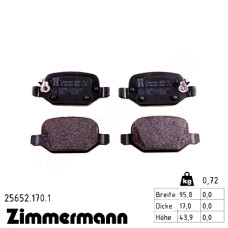 Задние тормозные колодки 256521701 Otto Zimmermann