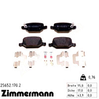 25652.170.2 Zimmermann Задние тормозные колодки на FIAT 500L (351_, 352_) с двигателем 1.3 D Multijet