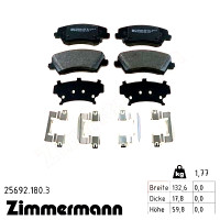 25692.180.3 Zimmermann Передние тормозные колодки на HYUNDAI i30 (PDE, PD, PDEN) с двигателем 1.5