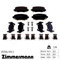 Задние тормозные колодки 257341702 Otto Zimmermann