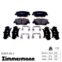 25757.175.3 Zimmermann Передние тормозные колодки на HYUNDAI SANTA FÉ III (DM, DMA) с двигателем 2.4