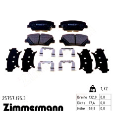 Передние тормозные колодки 257571753 Otto Zimmermann