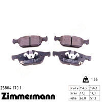 Передние тормозные колодки 258041701 Otto Zimmermann
