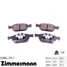 Передние тормозные колодки 258041701 Otto Zimmermann