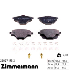 Задние тормозные колодки 258271752 Otto Zimmermann