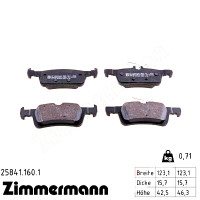 Задние тормозные колодки 258411601 Otto Zimmermann