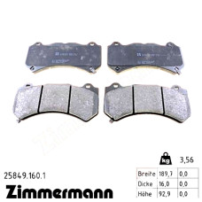 Передние тормозные колодки 258491601 Otto Zimmermann