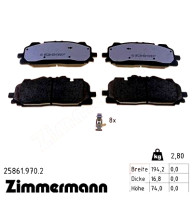 Передні гальмівні колодки RDz 258619702 Otto Zimmermann