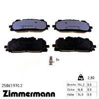 Передние тормозные колодки 258619702 Otto Zimmermann