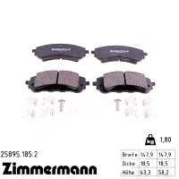 Передние тормозные колодки 258951852 Otto Zimmermann