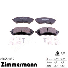 Передние тормозные колодки 258951852 Otto Zimmermann