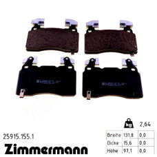 Передние тормозные колодки 259151551 Otto Zimmermann
