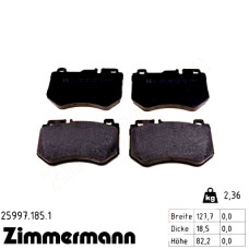 Передние тормозные колодки 259971851 Otto Zimmermann
