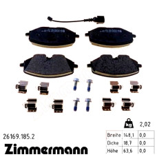 Передние тормозные колодки 261691852 Otto Zimmermann