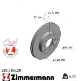 Передній гальмівний диск 240x21 280315420 Otto Zimmermann CoatZ