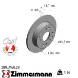 Задний тормозной диск 260x10 280316820 Otto Zimmermann CoatZ