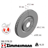 Передний тормозной диск 320x32 280317820 Otto Zimmermann CoatZ