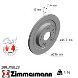 Задний тормозной диск 276x10 280318820 Otto Zimmermann CoatZ